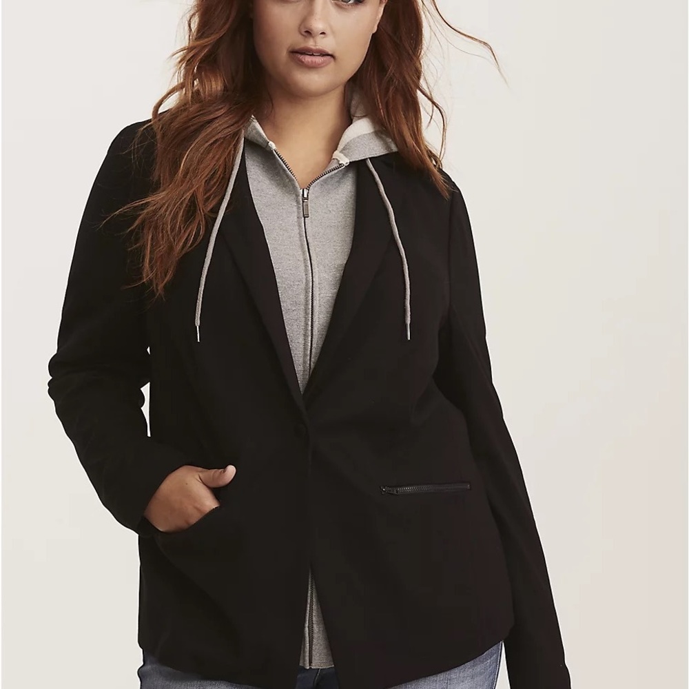 Torrid Hoodie Blazer - Black size 2